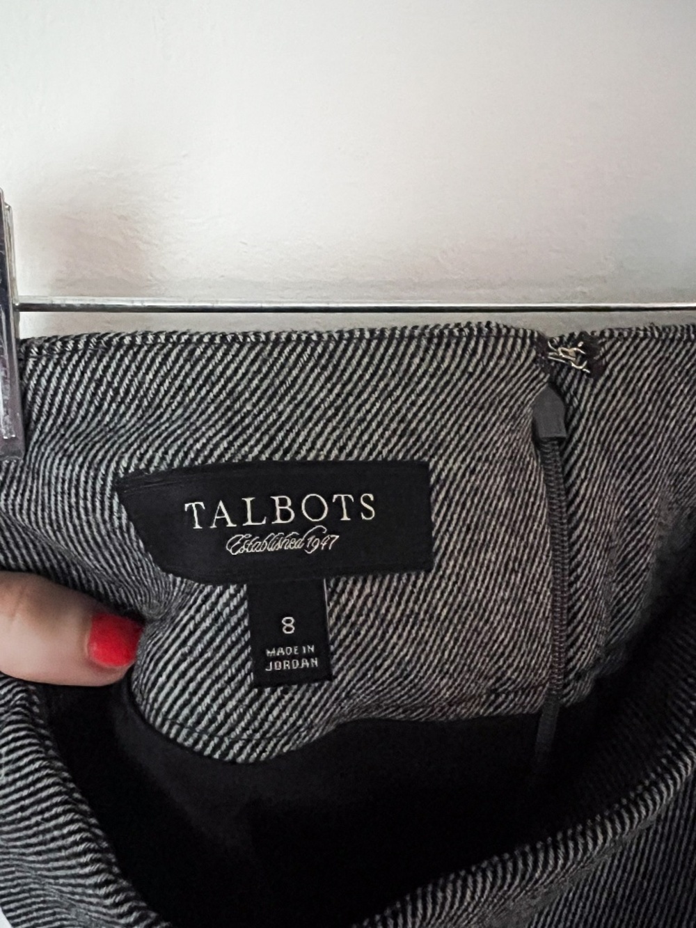 Wool Blend Ruffle Pencil Skirt Gray Career Chic Office Siren Classic | Talbots - Picture 4 of 5